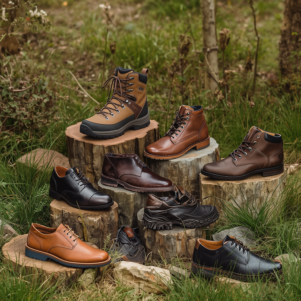 Herenschoenen mit natürlichem Hintergrund