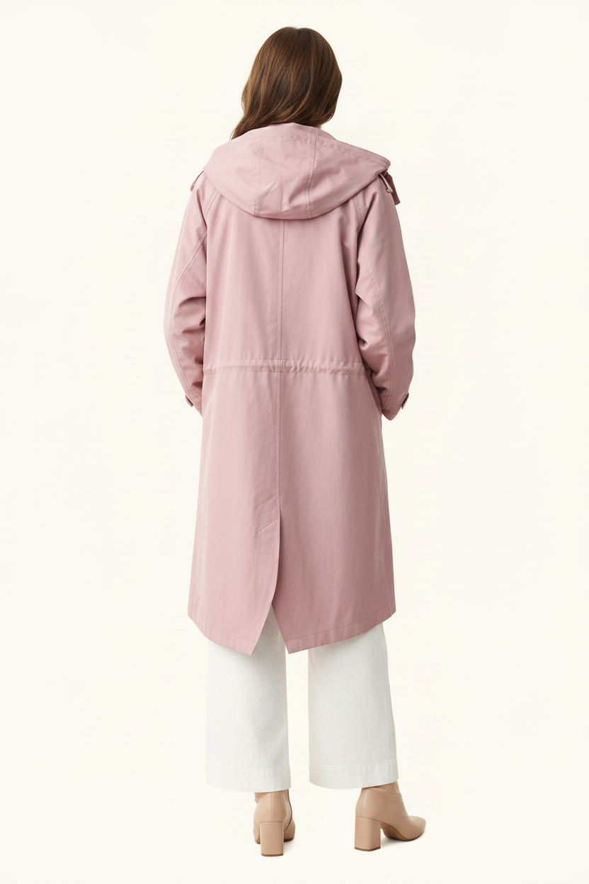 Ruime, knielange trenchcoat met knoopsluiting