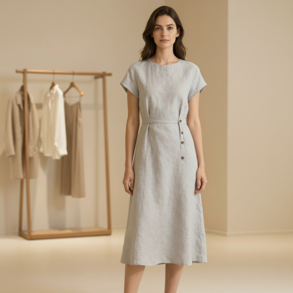 Zuri - Midikleid mit hoher, elastischer Taille