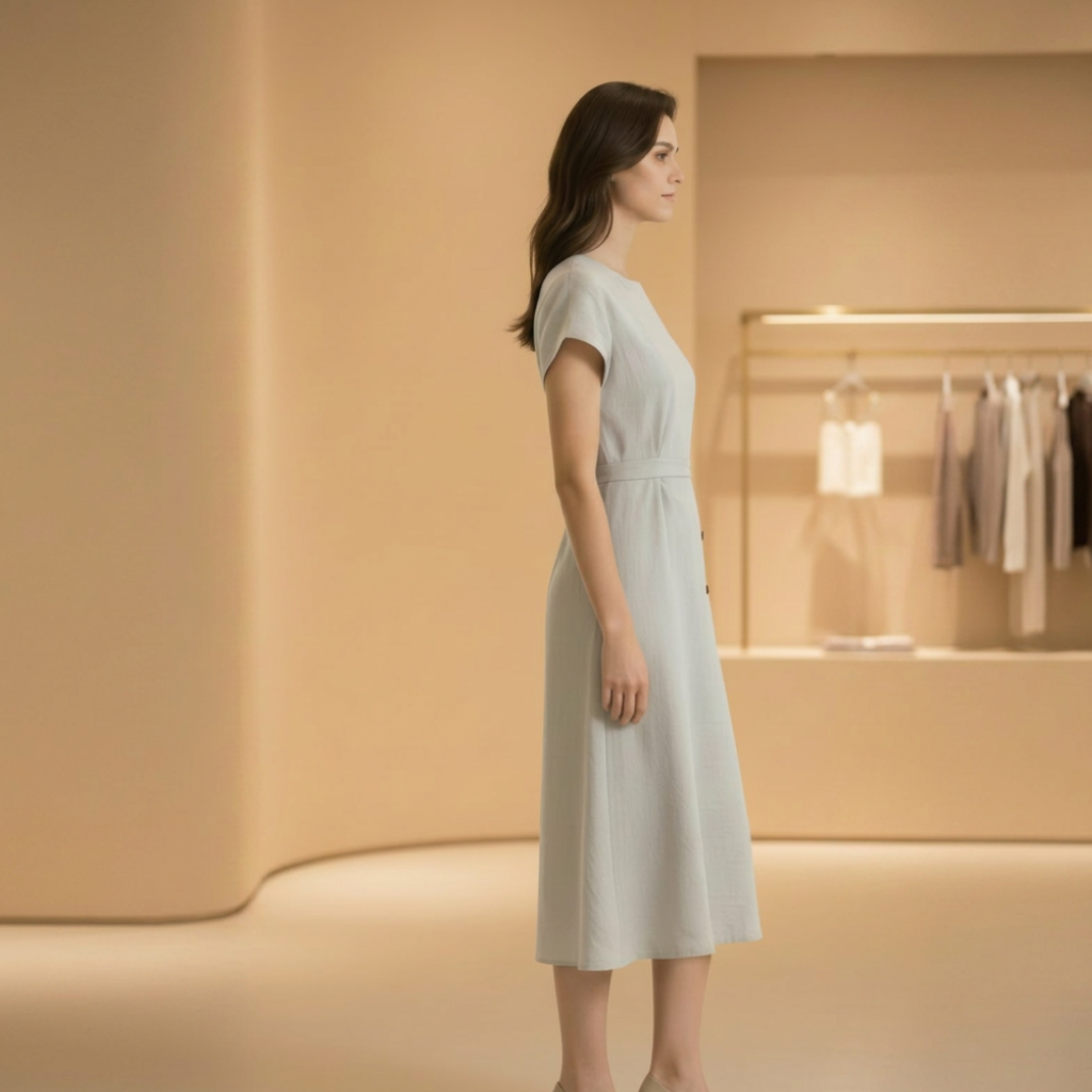 Zuri - Midikleid mit hoher, elastischer Taille