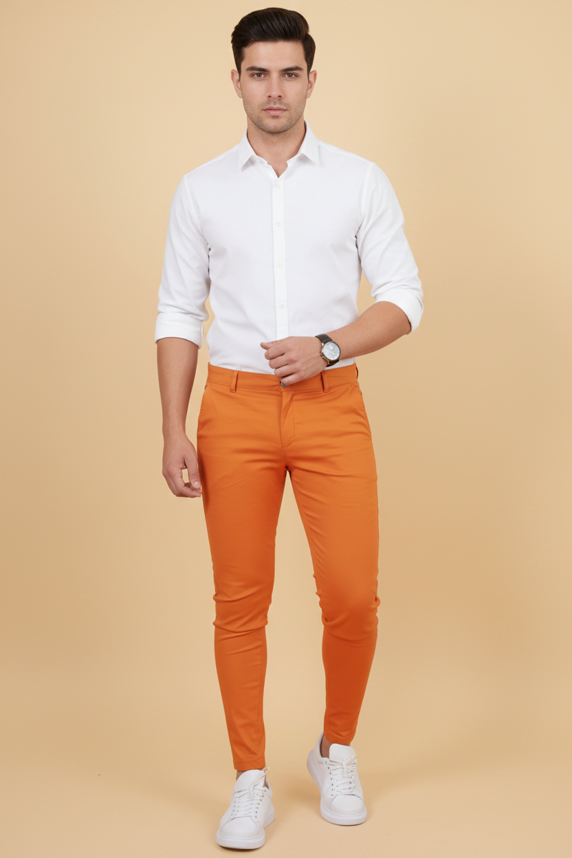 Modieuze broek met een strakkere pasvorm