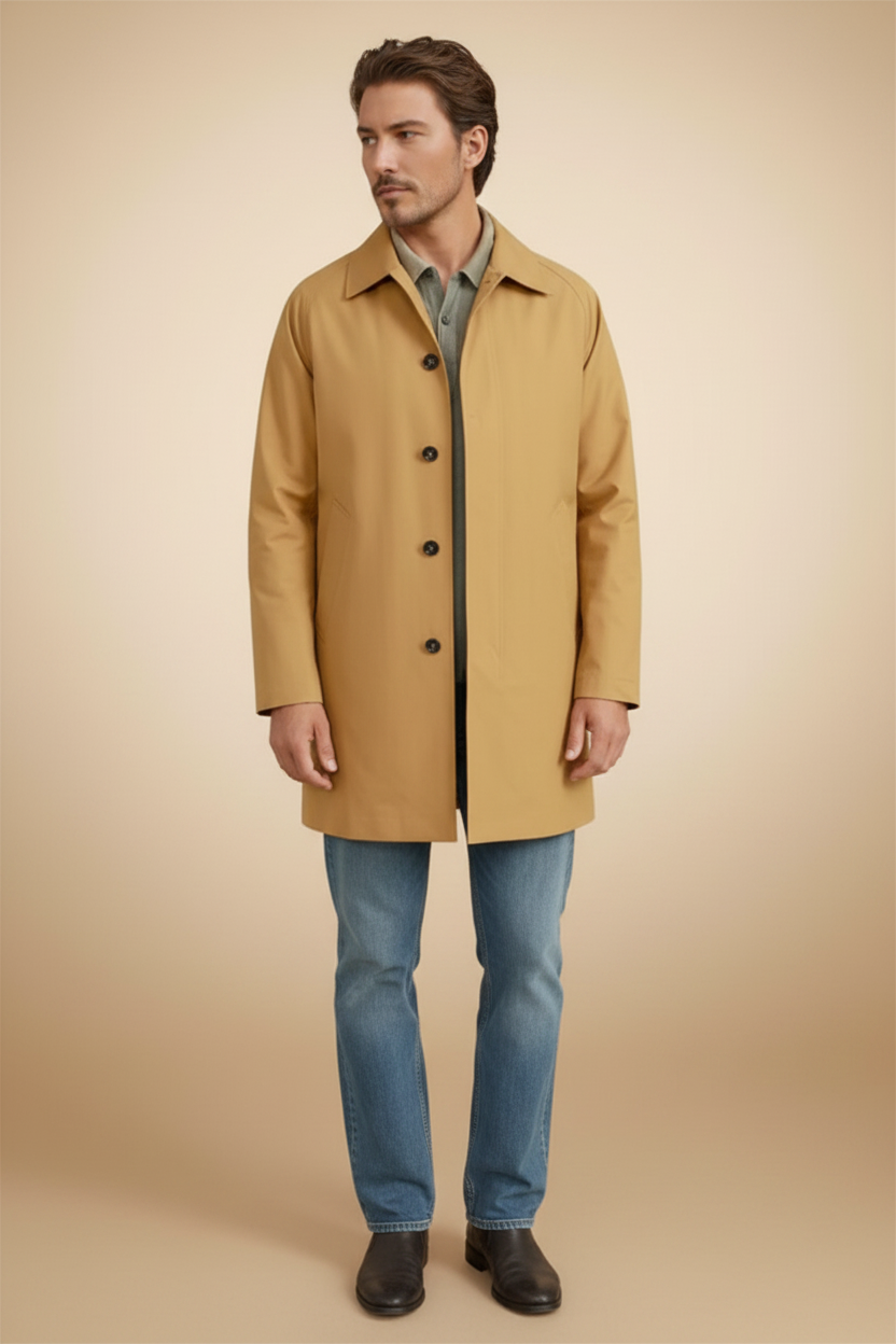 Minimalistische trenchcoat met omgeslagen kraag