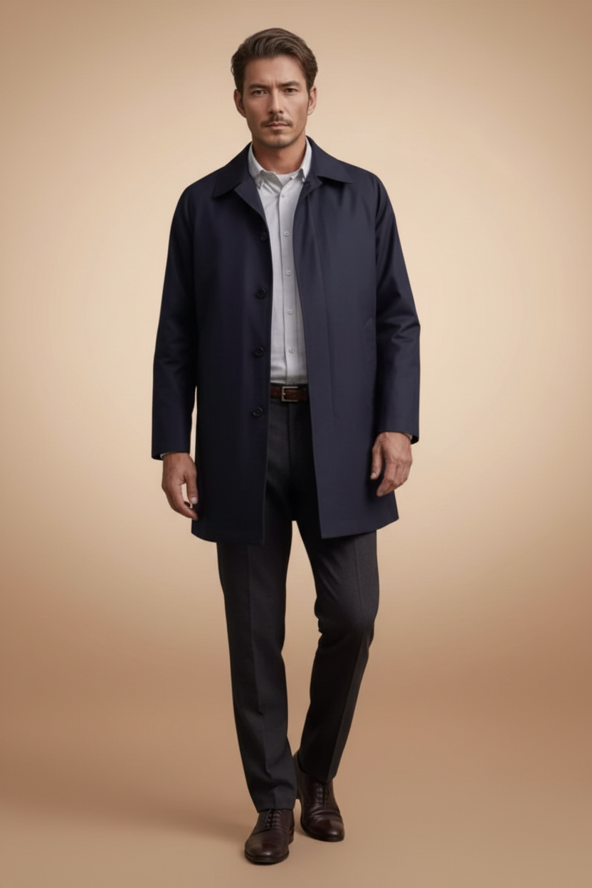 Minimalistische trenchcoat met omgeslagen kraag