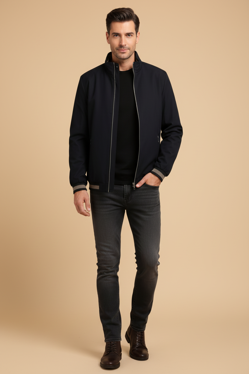 Moderne jas met een warme fleece binnenkant