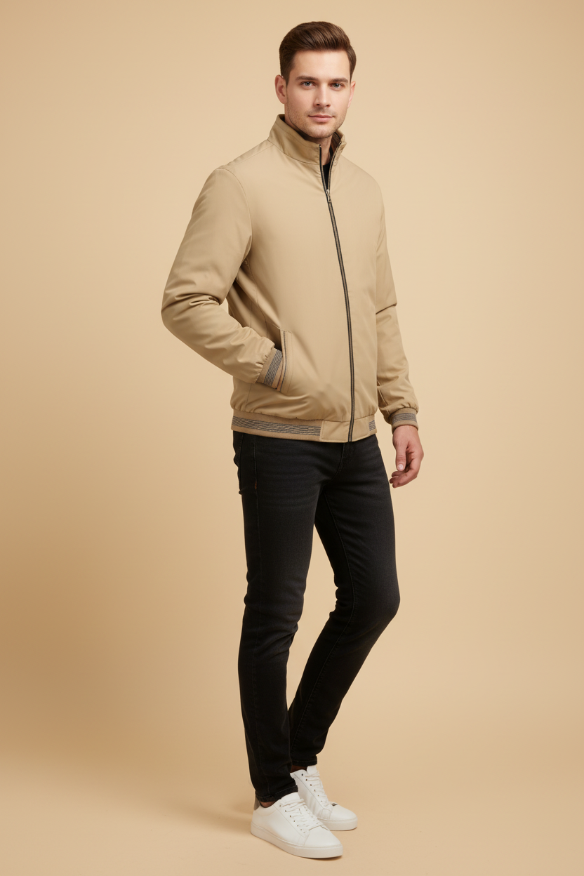 Moderne jas met een warme fleece binnenkant
