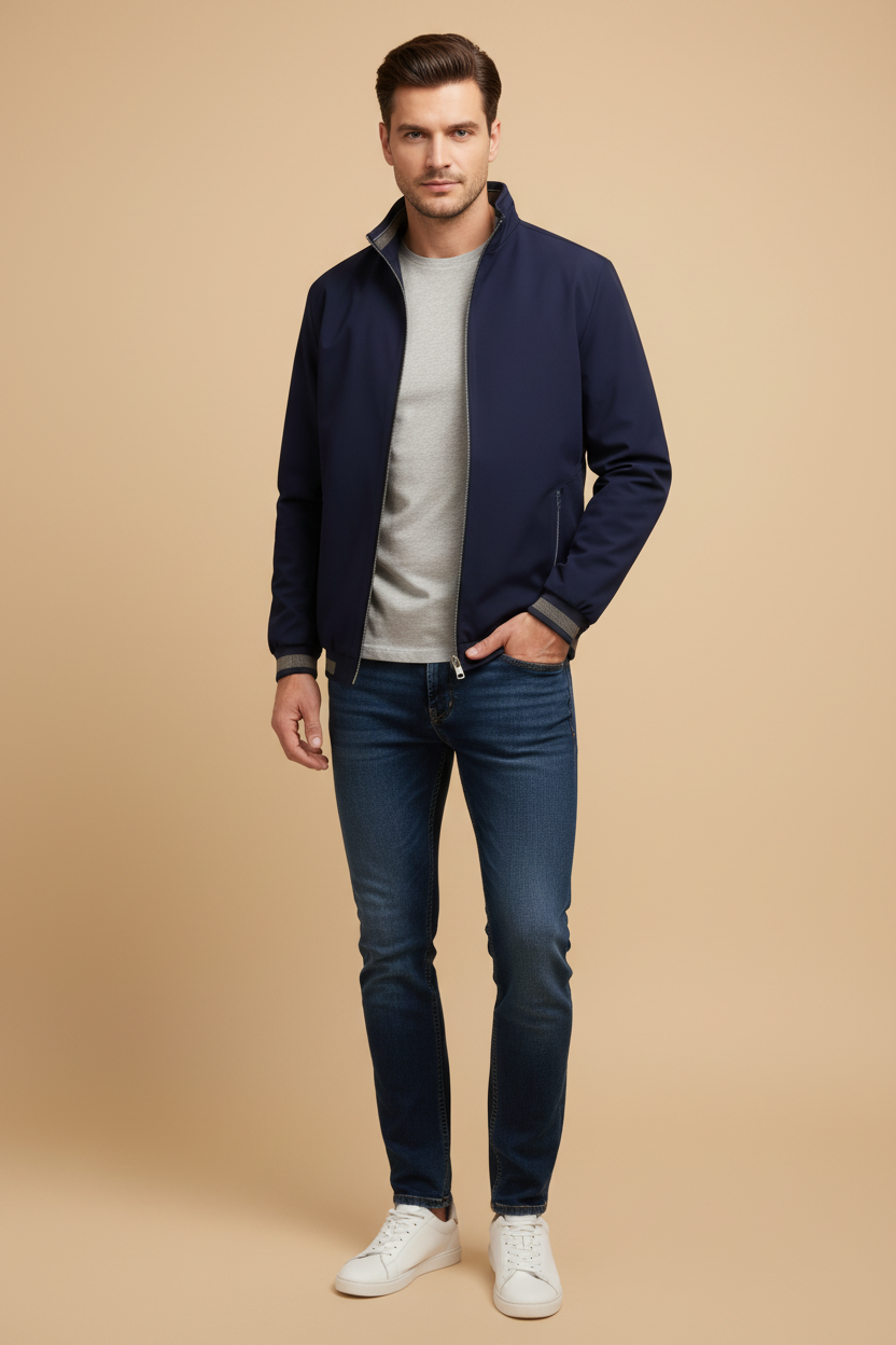 Moderne jas met een warme fleece binnenkant