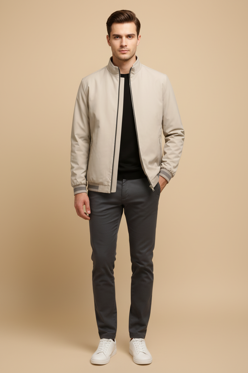 Moderne jas met een warme fleece binnenkant