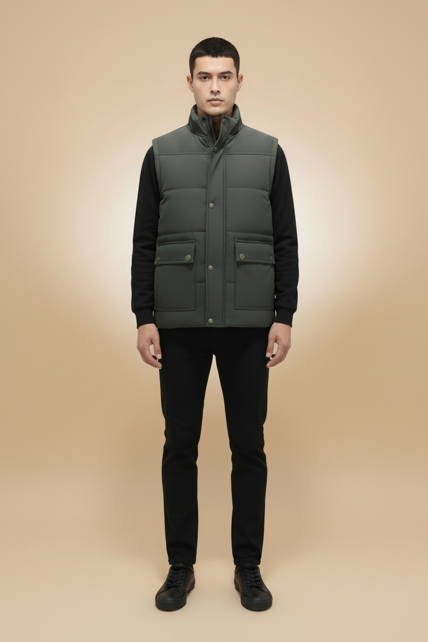 Vest met opstaande kraag en warm fleecevoering