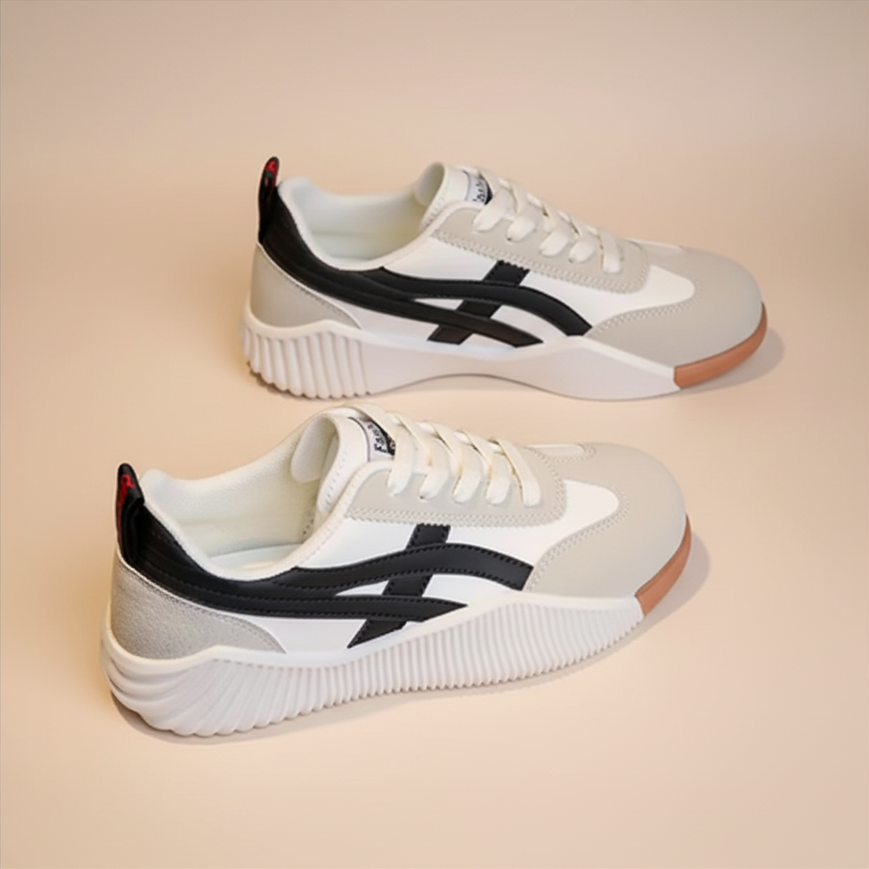 Moderne, veelkleurige sneakers met een bijzondere zool