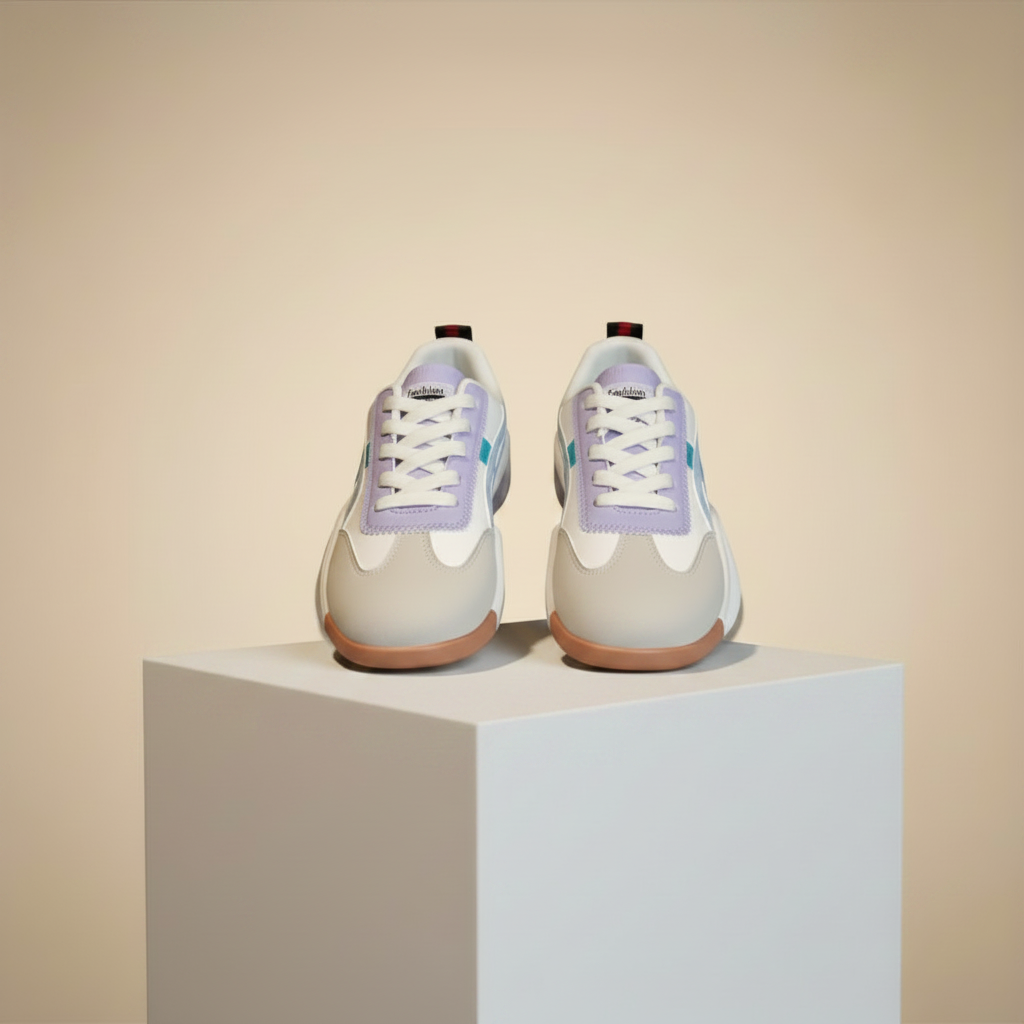Moderne, veelkleurige sneakers met een bijzondere zool