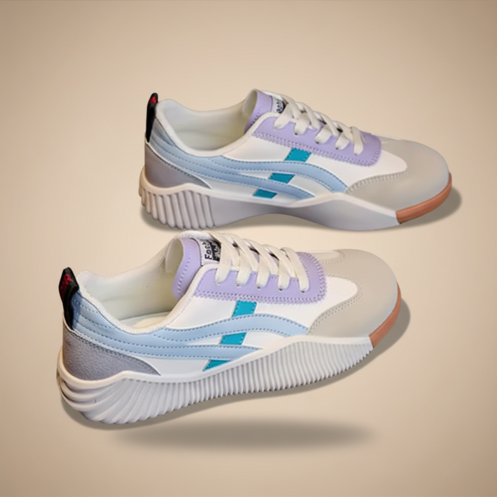 Moderne, veelkleurige sneakers met een bijzondere zool