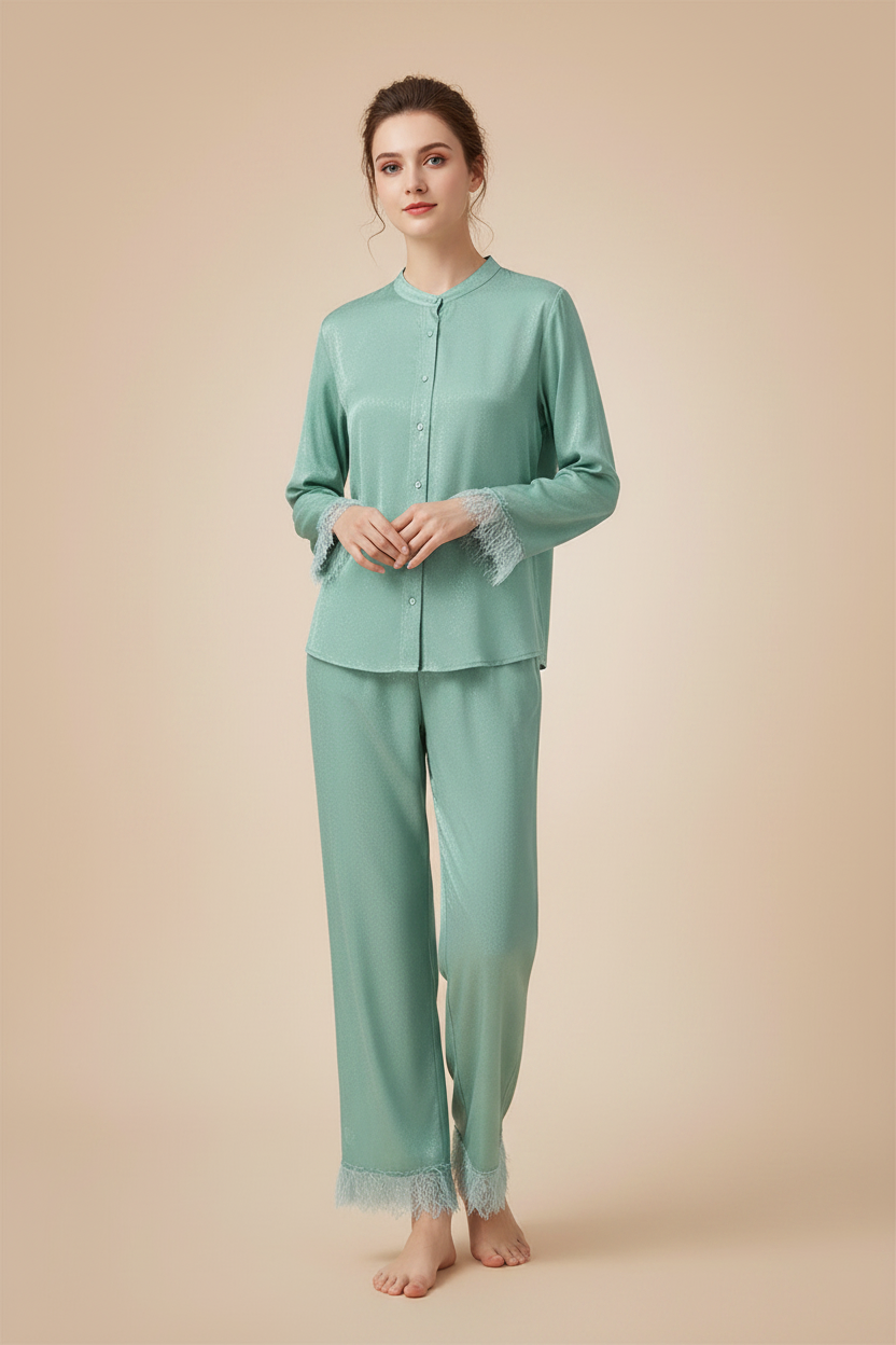 Comfortabele tweedelige set bestaande uit een shirt en een broek