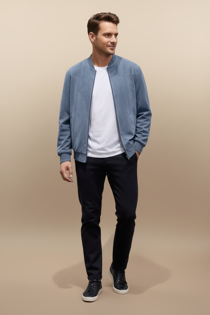 Modern bomberjack met een minimalistisch ontwerp