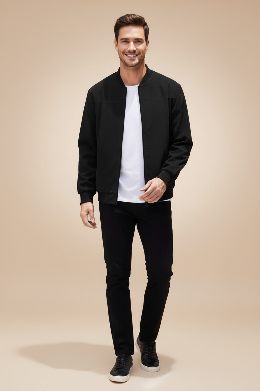 Modern bomberjack met een minimalistisch ontwerp