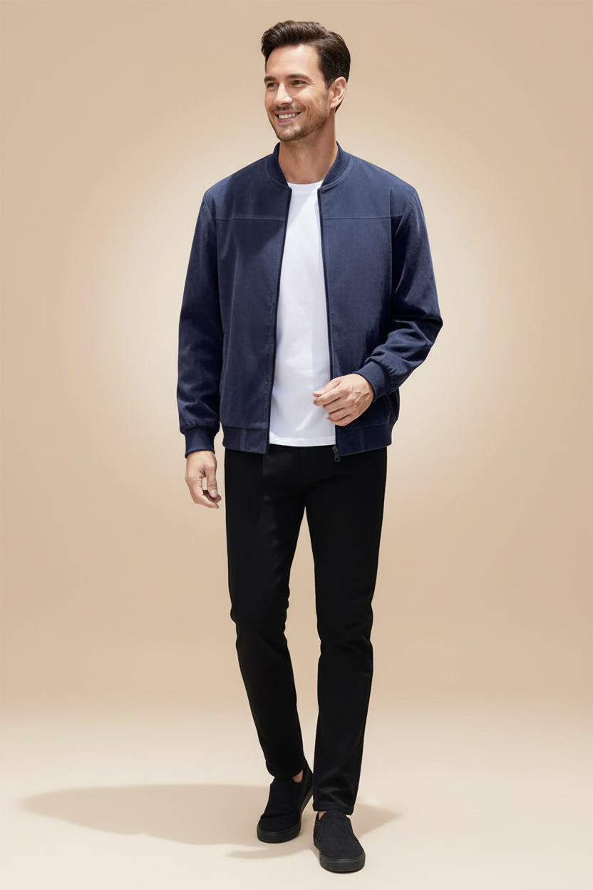 Modern bomberjack met een minimalistisch ontwerp