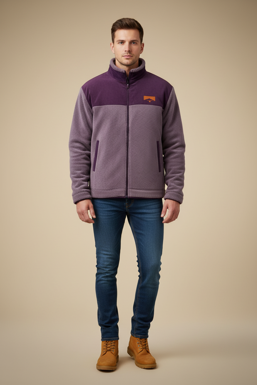 Jas met warm fleece en creatieve etnische patronen