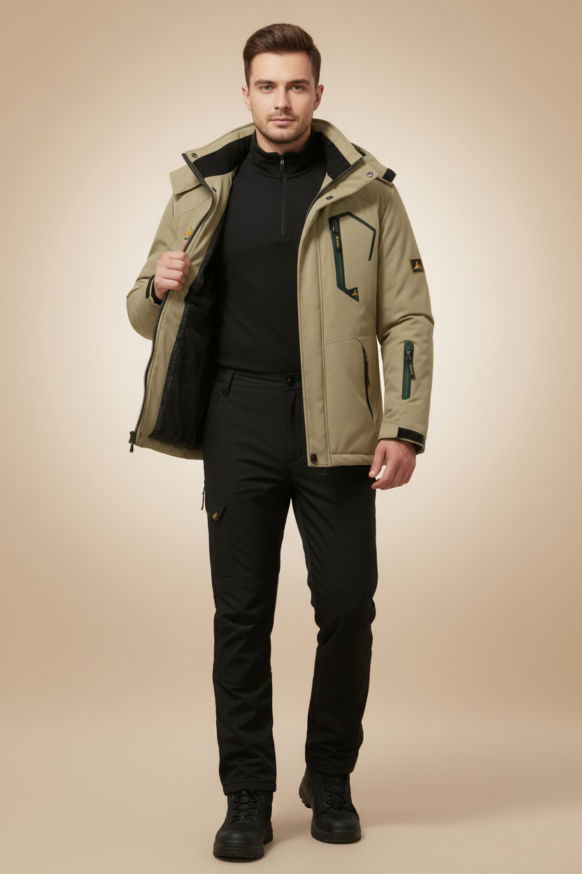 Regenbestendig jack met warme voering