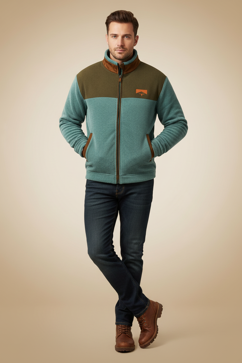 Jas met warm fleece en creatieve etnische patronen