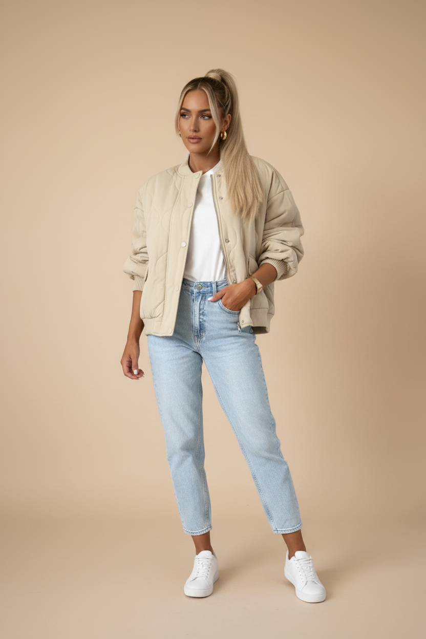 Casual bomberjack in grote maten voor een relaxte look