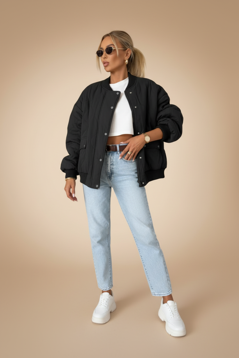Casual bomberjack in grote maten voor een relaxte look