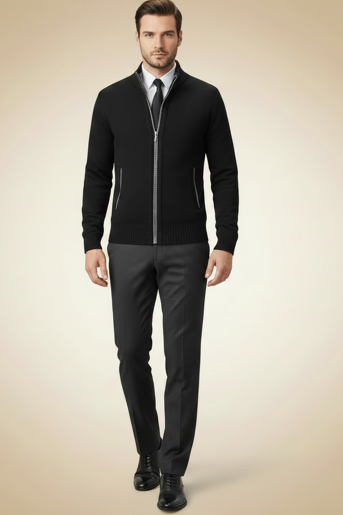 Elegant vest met opstaande kraag en twee praktische zakken
