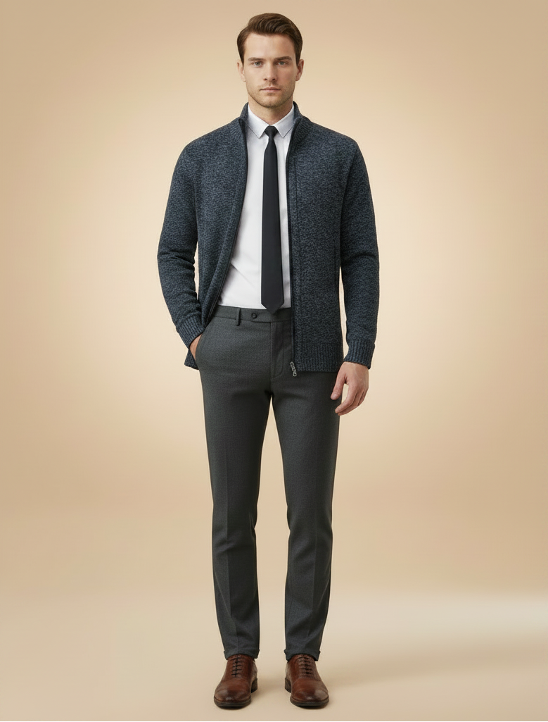 Elegant vest met opstaande kraag en twee praktische zakken