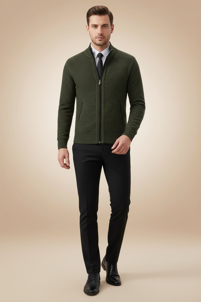 Elegant vest met opstaande kraag en twee praktische zakken