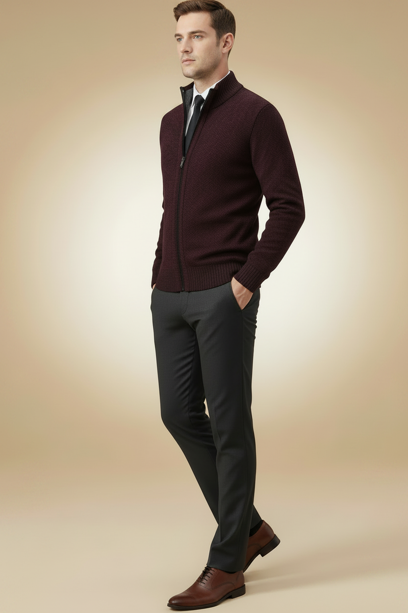 Elegant vest met opstaande kraag en twee praktische zakken