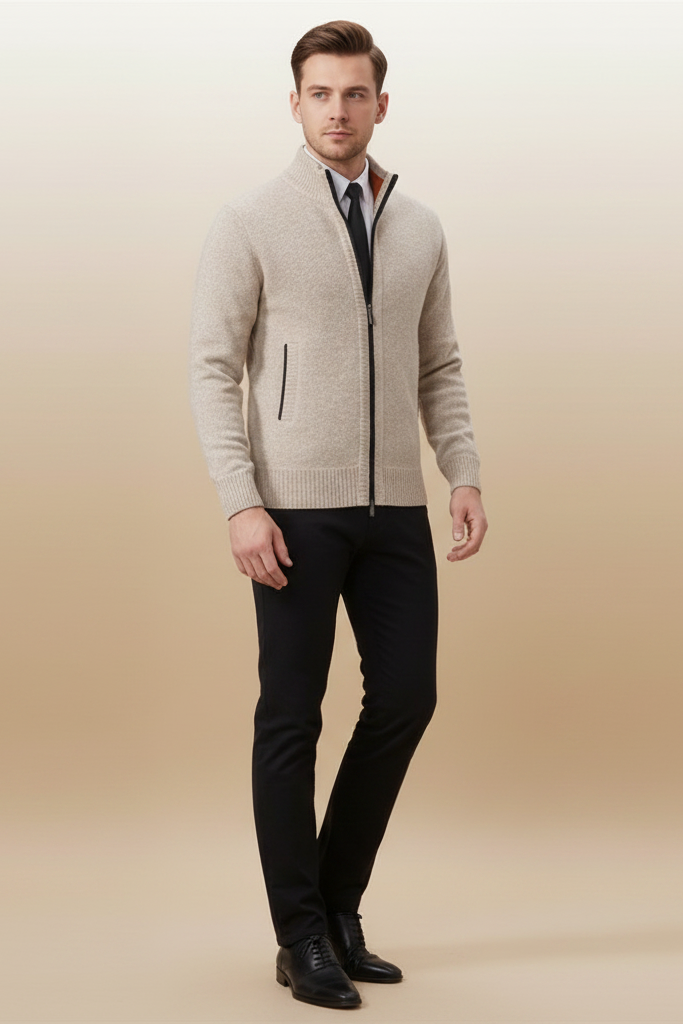 Elegant vest met opstaande kraag en twee praktische zakken