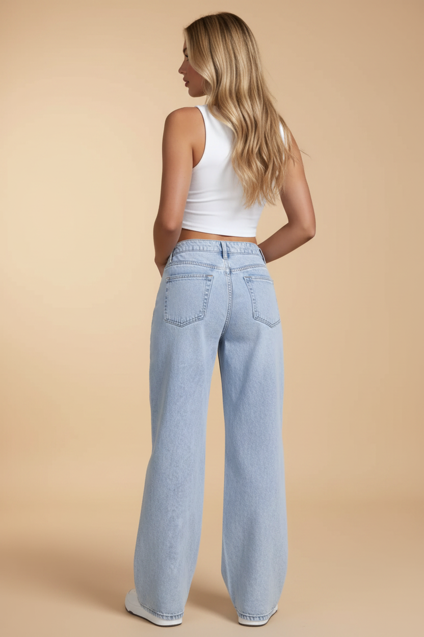 Moderne jeans met wijde pijpen voor dagelijks gebruik