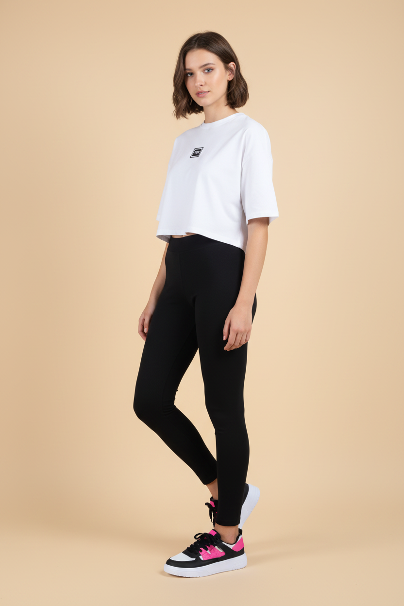 Tweekleurige sneakers met een middelhoge zool