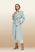 Tijdloze, knielange trenchcoat met reverskraag