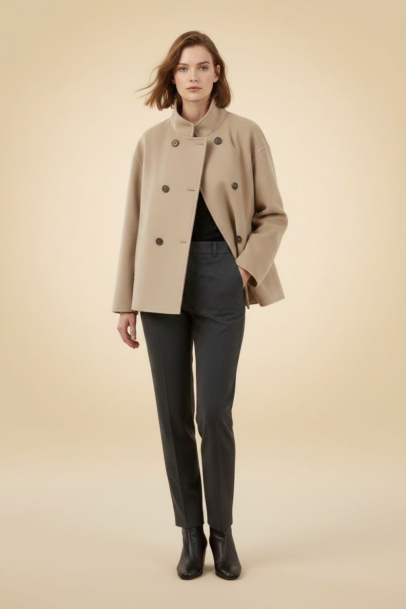 Wijdvallende trenchcoat met dubbele knoopsluiting