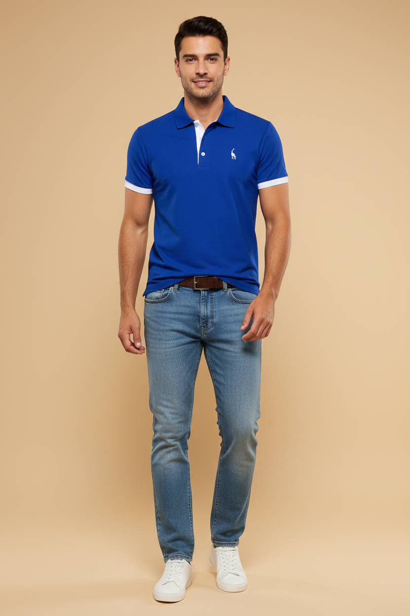 Tweekleurige poloshirts met omgeslagen kraag en casual pasvorm