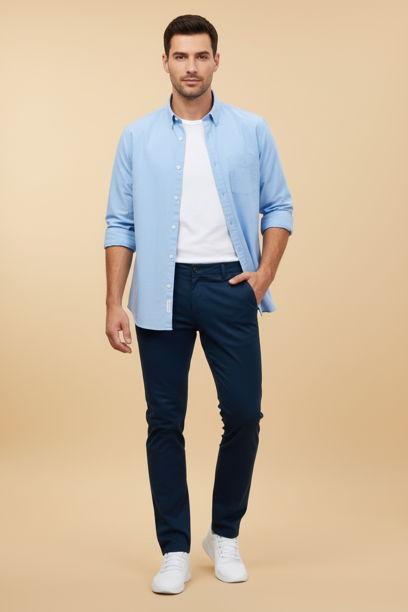 Modieuze broek met een strakkere pasvorm