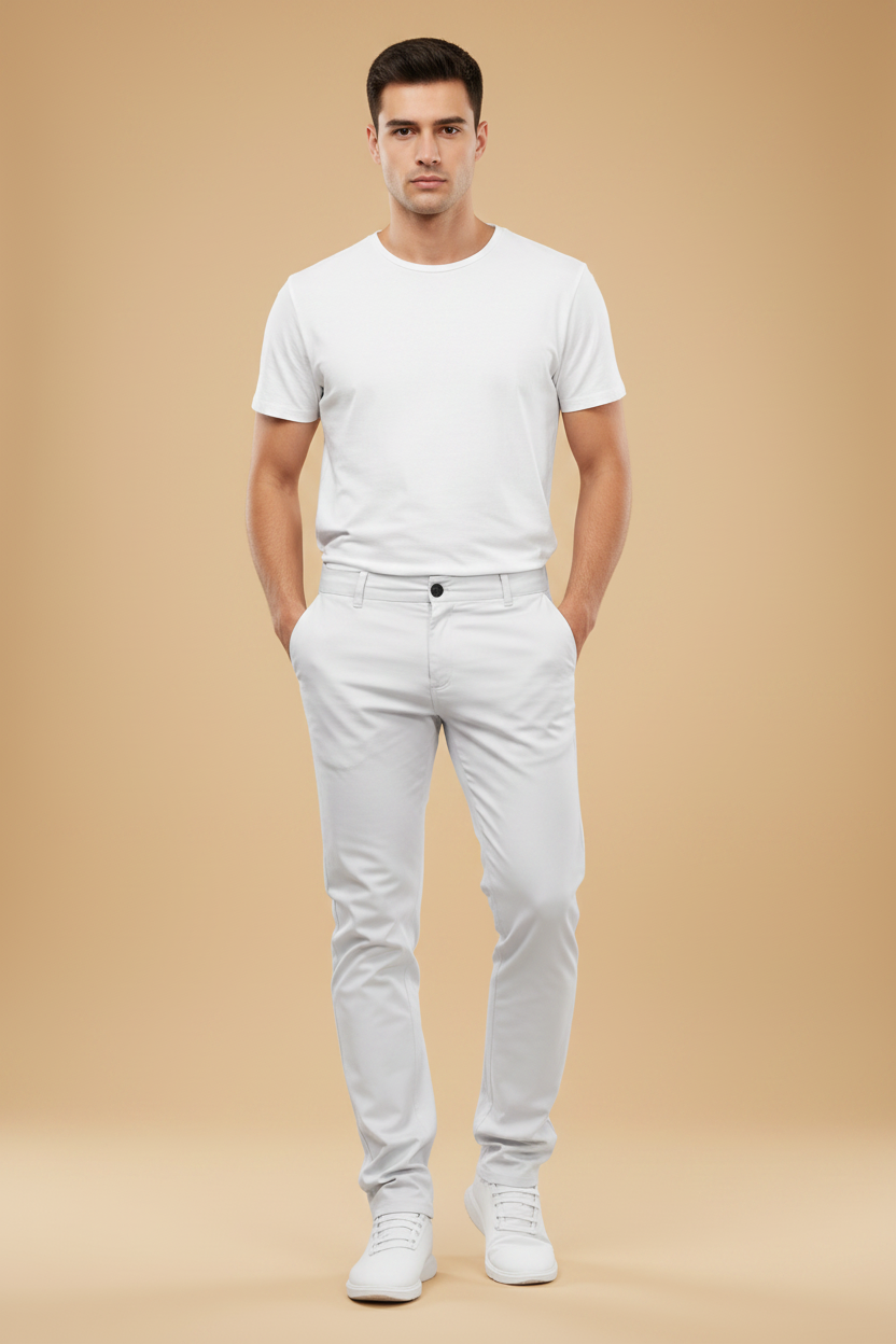 Modieuze broek met een strakkere pasvorm