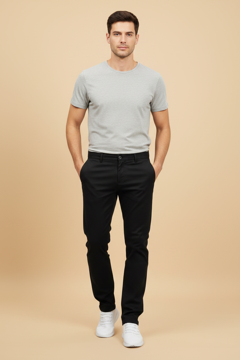 Modieuze broek met een strakkere pasvorm