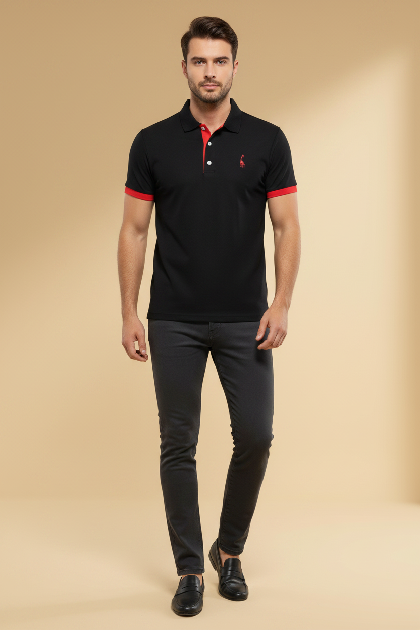 Tweekleurige poloshirts met omgeslagen kraag en casual pasvorm