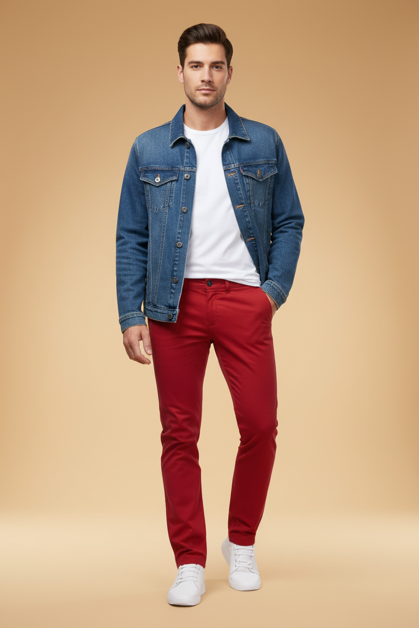 Modieuze broek met een strakkere pasvorm