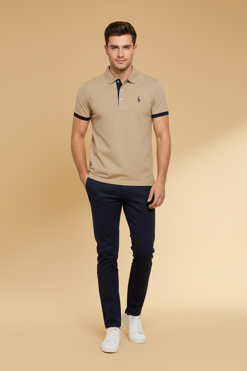 Tweekleurige poloshirts met omgeslagen kraag en casual pasvorm