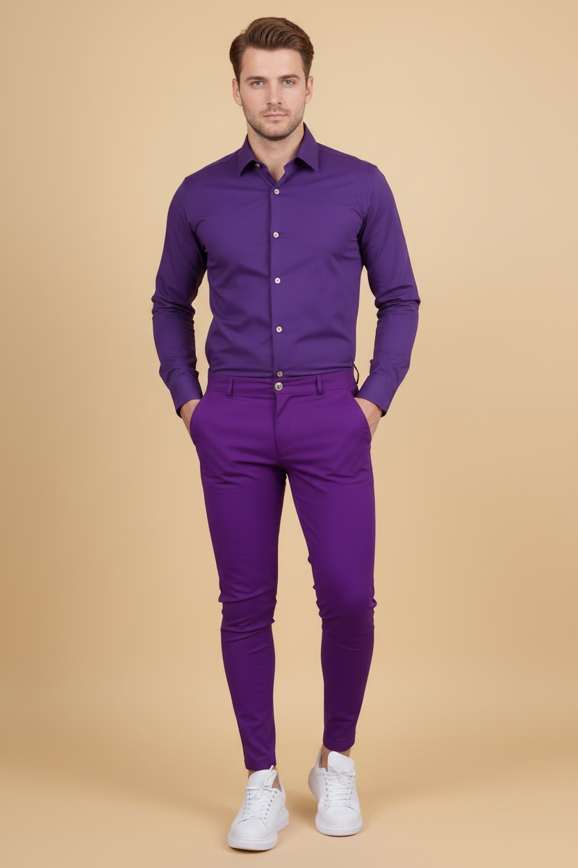Modieuze broek met een strakkere pasvorm