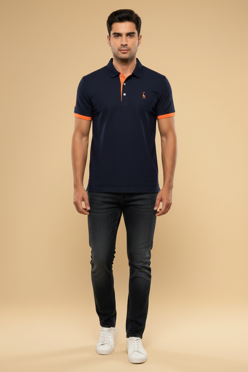 Tweekleurige poloshirts met omgeslagen kraag en casual pasvorm