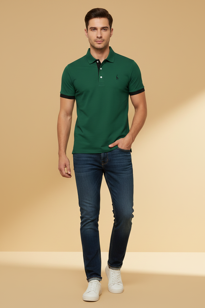 Tweekleurige poloshirts met omgeslagen kraag en casual pasvorm