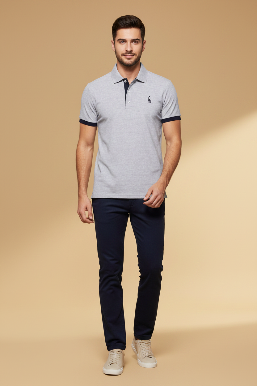 Tweekleurige poloshirts met omgeslagen kraag en casual pasvorm
