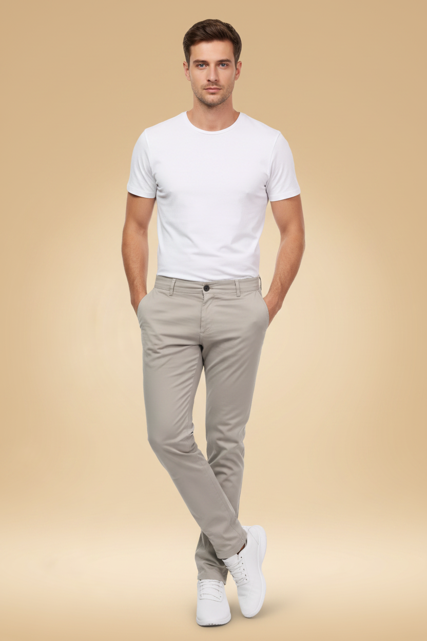 Modieuze broek met een strakkere pasvorm