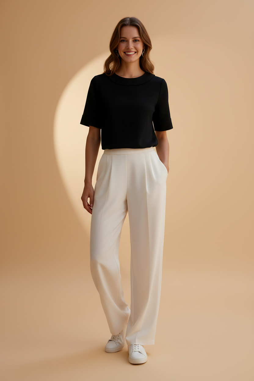 Esthetische blouse met opvallende babykraag