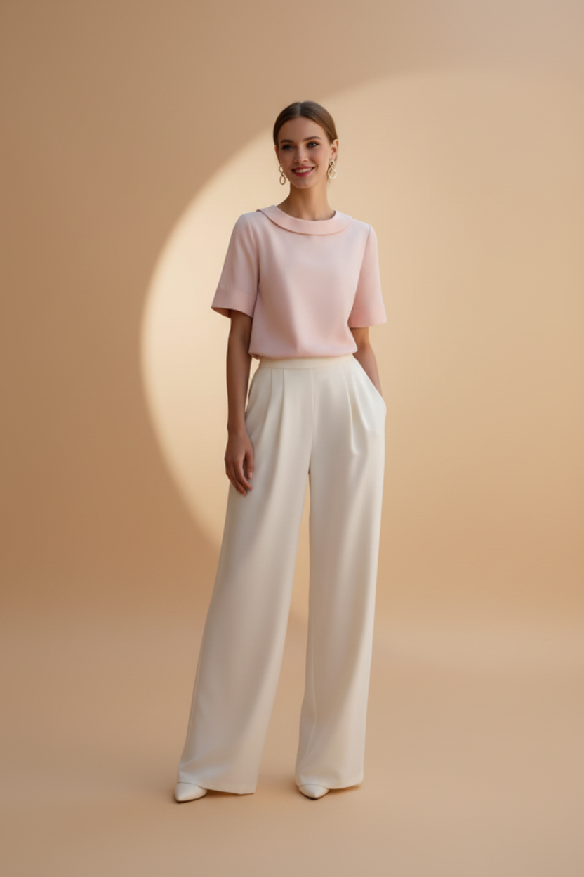 Esthetische blouse met opvallende babykraag