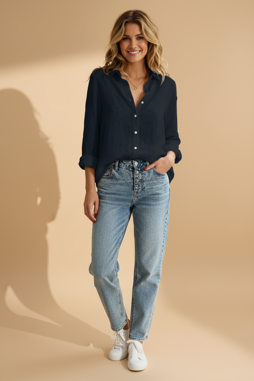 Lichte blouse met lange mouwen en een nonchalante pasvorm
