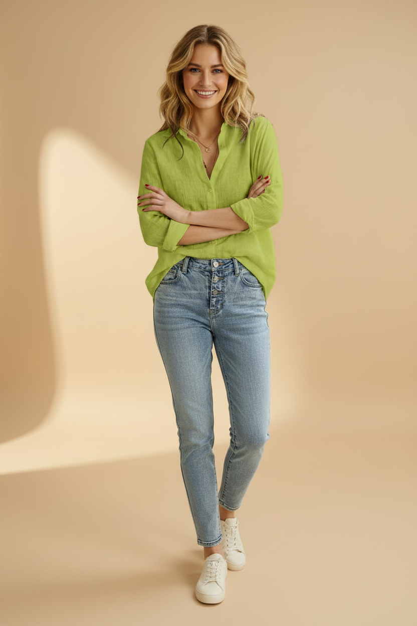 Lichte blouse met lange mouwen en een nonchalante pasvorm
