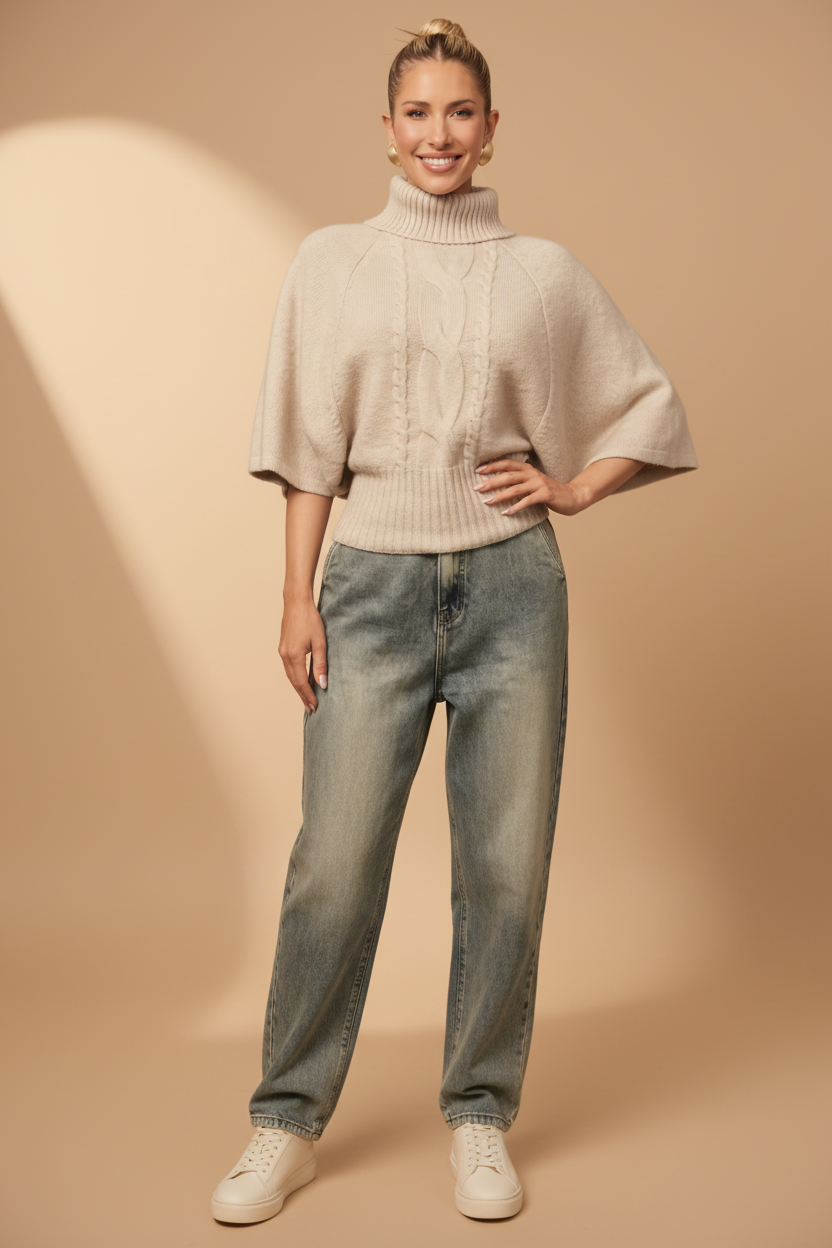 Creatieve coltrui met vleermuismouwen